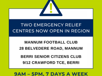 Emergency Relief Centres now OPEN