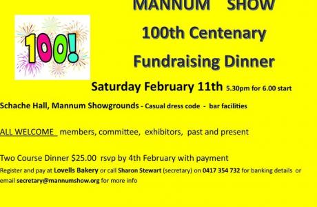 MANNUM SHOW 100th Centenary Fundraising Dinner