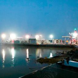 Mannum ferry at night