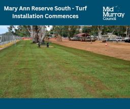 Mary Ann Reserve South - Turf installation Commences